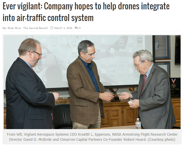 The Journal Record: Ever vigilant: Company hopes to help drones integrate into air-traffic control system