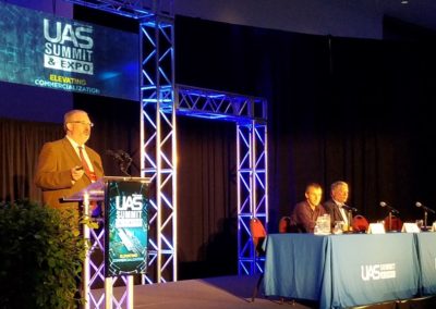 CEO, Kraettli Epperson, speaking at the 2018 UAS Summit & Expo